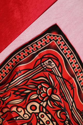 Skull Cowgirl Silk Scarf