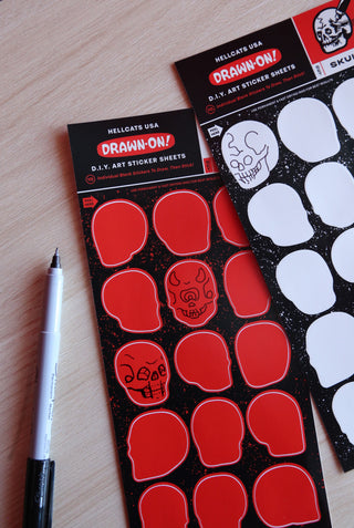 Drawn-On DIY Sticker Sheets (Red)