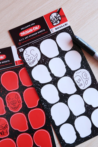 Drawn-On DIY Sticker Sheets (White)