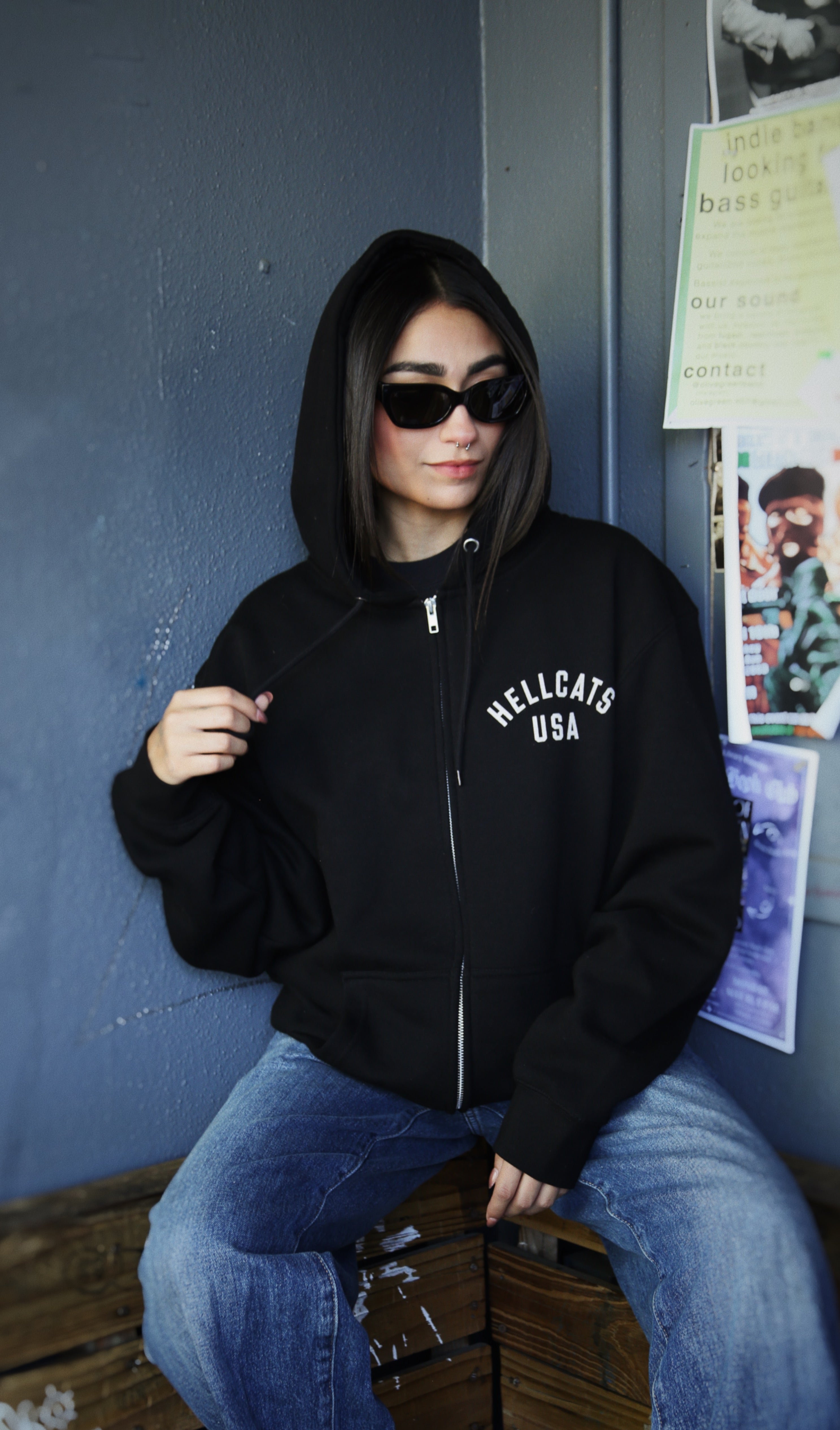 Hex Mascot Zip-Up Hoodie – Hellcats USA