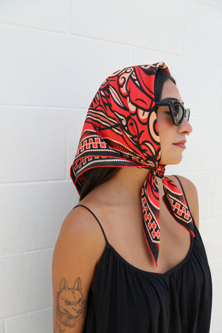 Skull Cowgirl Silk Scarf