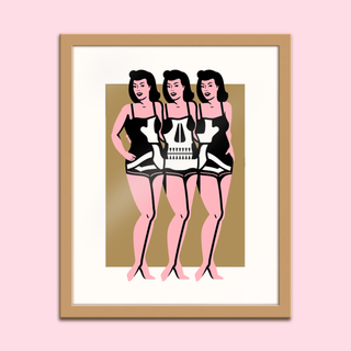 Skeleton Sisters Art Print - 8x10