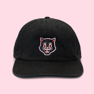Cat Head Mascot Hat - Black Cotton