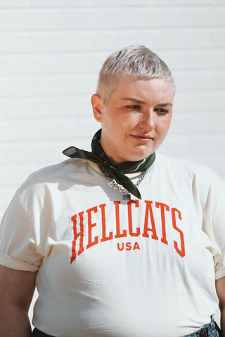 Arched Hellcats Logo T-shirt (Cream)