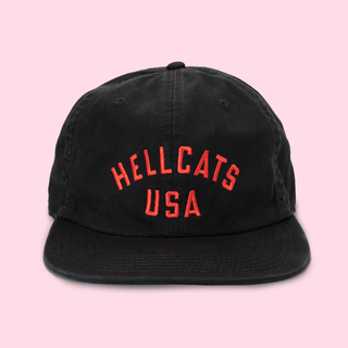 Red Arched Logo Hat - Black Cotton